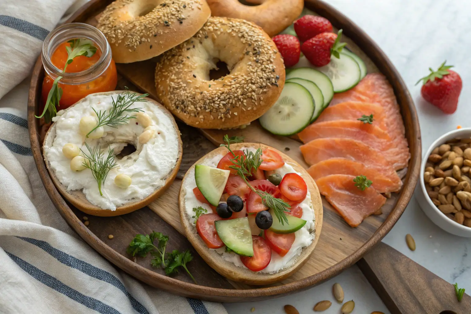 Assorted Bagels with Gourmet Spreads