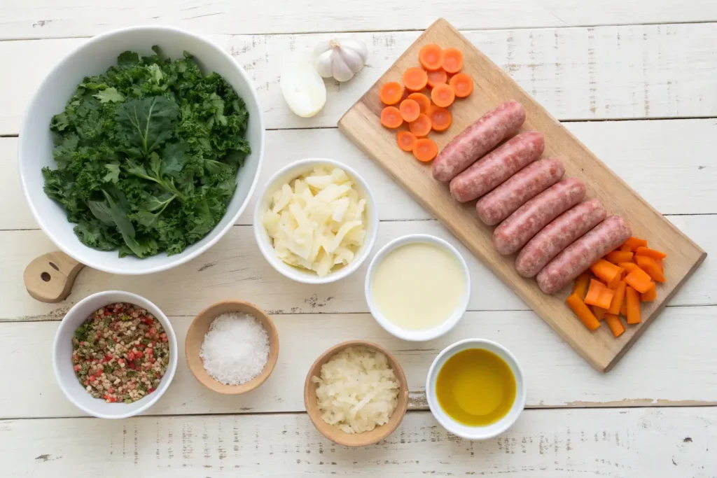 A comforting bowl of creamy parmesan Italian sausage soup garnished with fresh parsley and served with crusty bread